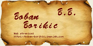 Boban Borikić vizit kartica